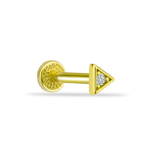 Üçgen Altın Tragus Piercing - 1