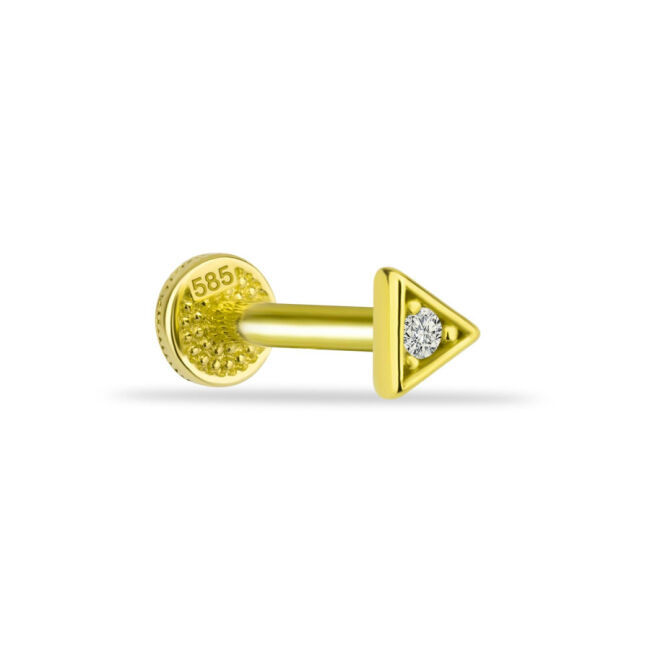 Üçgen Altın Tragus Piercing - 1