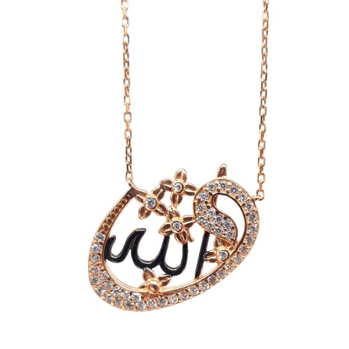 Silver Women's Necklace with the Letter Vav Allah Written - CNG Jewels