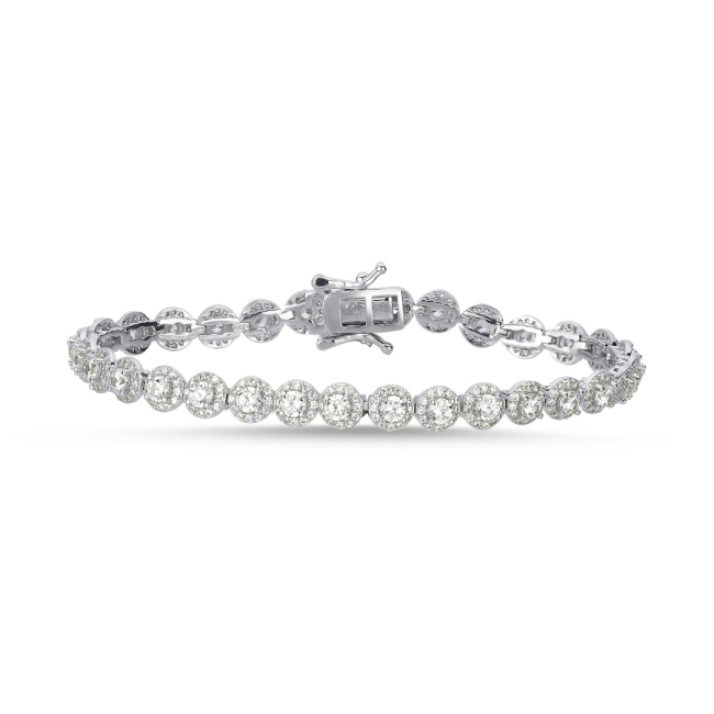 Round Solitaire Silver Waterway Bracelet - 2