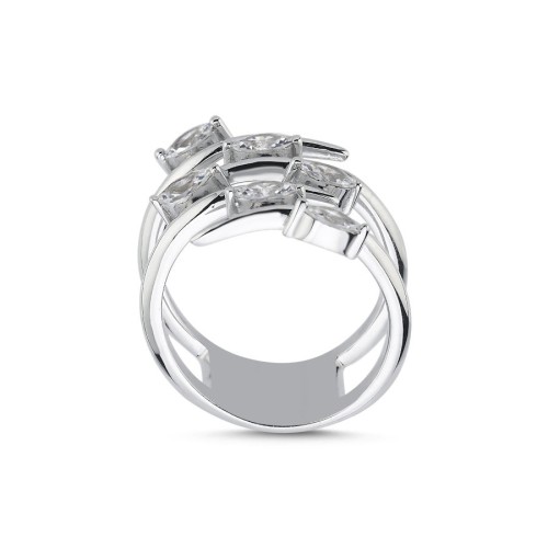 Zigzag Marquise Silver Women's Ring - 3