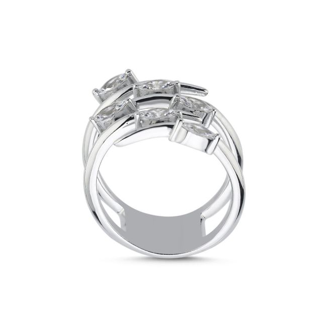 Zigzag Marquise Silver Women's Ring - 3